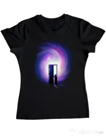 Tricou ADLER dama Doors to the future Negru