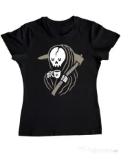 Tricou ADLER dama Grim reaper love coffee Negru