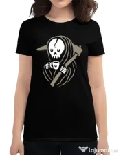 Tricou ADLER dama Grim reaper love coffee Negru