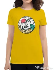 Tricou ADLER dama Skull and beach Galben