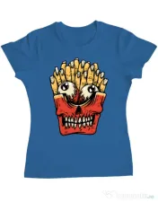 Tricou ADLER dama Zombie French Fries Albastru azuriu