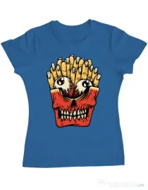 Tricou ADLER dama Zombie French Fries Albastru azuriu