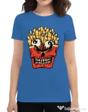 Tricou ADLER dama Zombie French Fries Albastru azuriu
