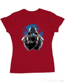 Tricou ADLER dama Graffiti gas mask Rosu