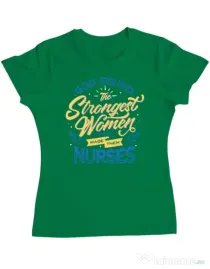 Tricou ADLER dama Strongest women Verde mediu