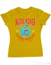 Tricou ADLER dama Nurse power Galben