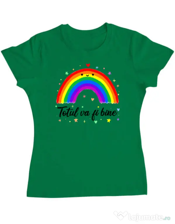 Tricou ADLER dama Totul va fi bine Verde mediu