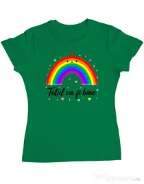 Tricou ADLER dama Totul va fi bine Verde mediu