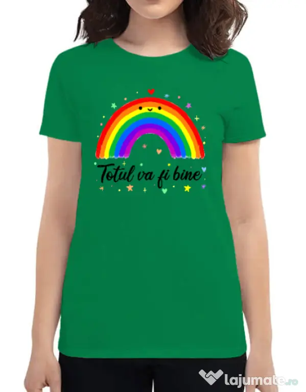 Tricou ADLER dama Totul va fi bine Verde mediu