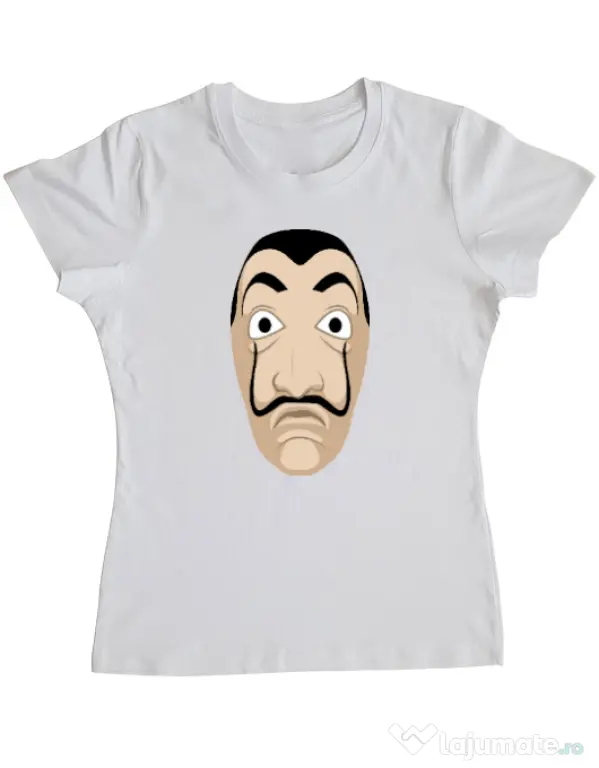 Tricou ADLER dama Dali mask Alb