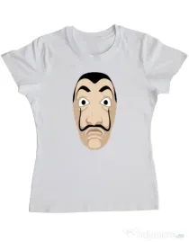Tricou ADLER dama Dali mask Alb