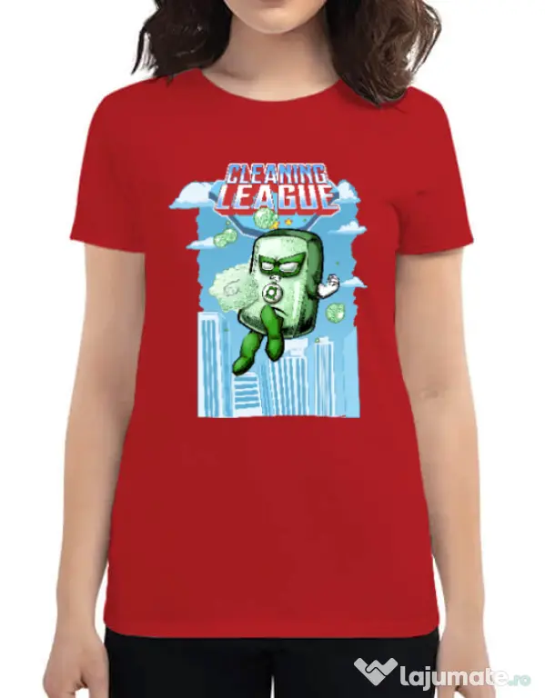 Tricou ADLER dama Cleaning league Soap Rosu