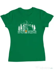 Tricou ADLER dama Tent lines Verde mediu