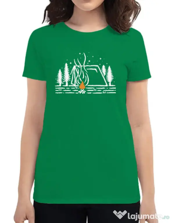 Tricou ADLER dama Tent lines Verde mediu