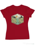 Tricou ADLER dama Beauty waterfall Rosu