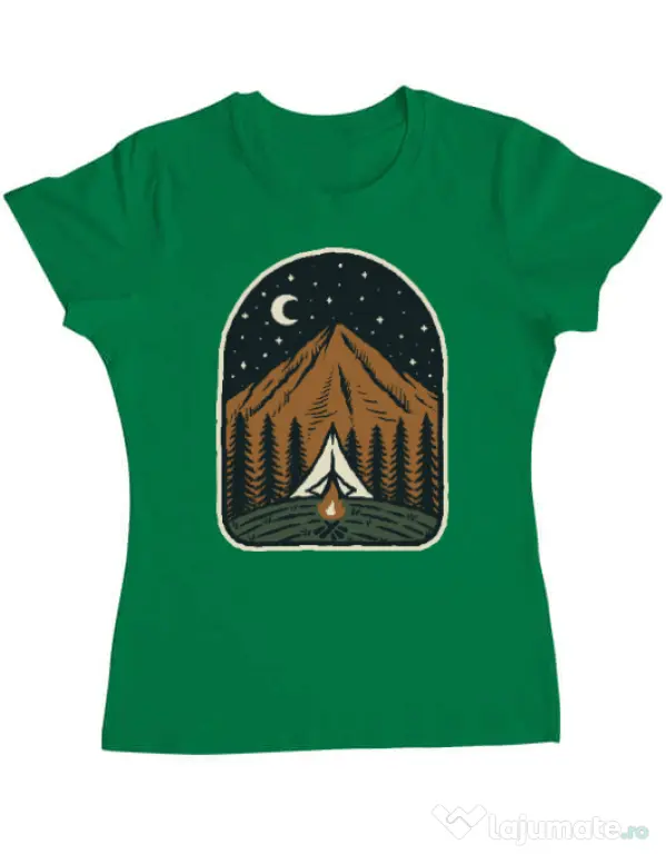 Tricou ADLER dama Camp mountain night Verde mediu
