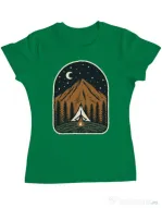 Tricou ADLER dama Camp mountain night Verde mediu