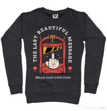 Bluza ADLER dama The last message Negru melanj