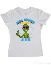 Tricou ADLER dama Social distancing Alb