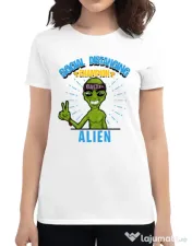 Tricou ADLER dama Social distancing Alb