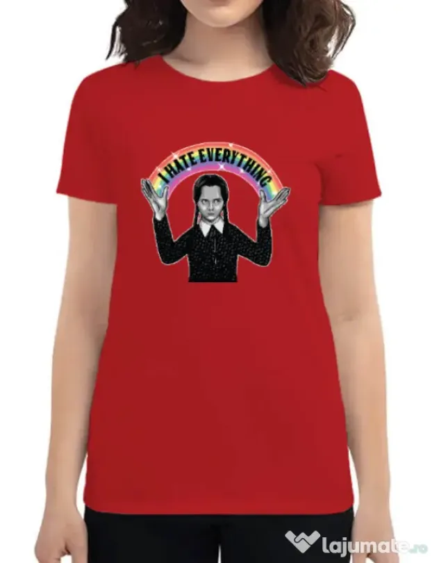 Tricou ADLER dama I hate everything Rosu