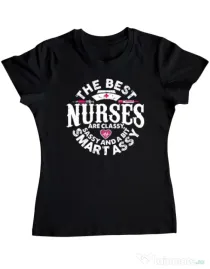 Tricou ADLER dama Best nurses Negru
