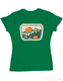 Tricou ADLER dama Camping badge Verde mediu