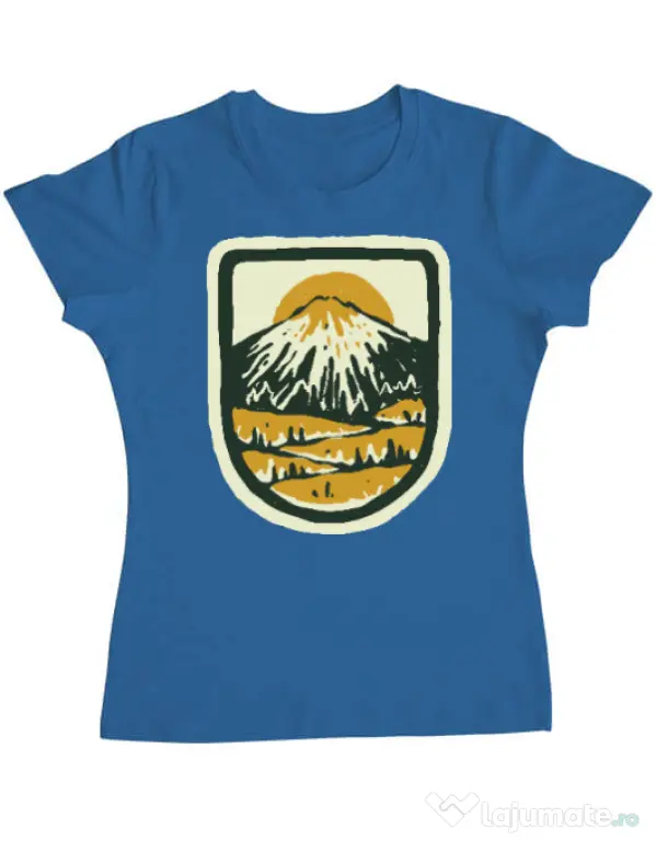 Tricou ADLER dama Hand drawn mountains Albastru azuriu