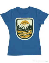 Tricou ADLER dama Hand drawn mountains Albastru azuriu