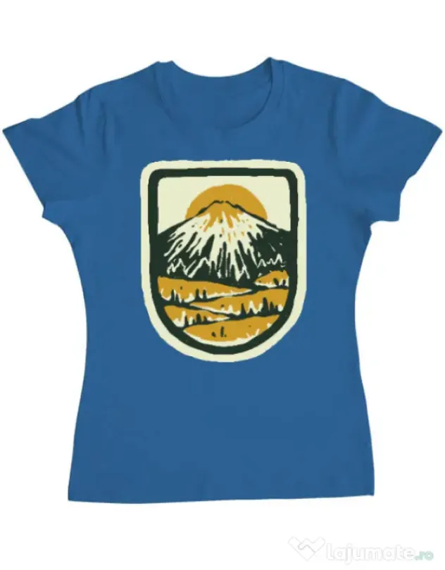 Tricou ADLER dama Hand drawn mountains Albastru azuriu