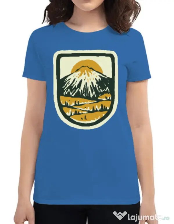 Tricou ADLER dama Hand drawn mountains Albastru azuriu