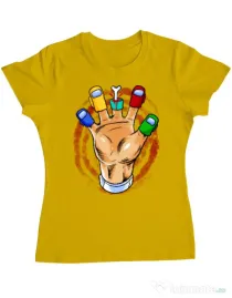 Tricou ADLER dama High five Galben