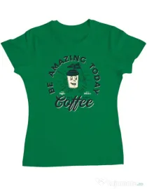 Tricou ADLER dama Amazing coffee Verde mediu