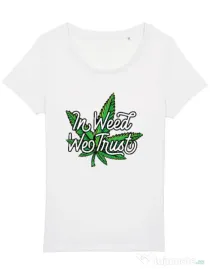 Tricou STANLEY STELLA dama In weed we trust Alb