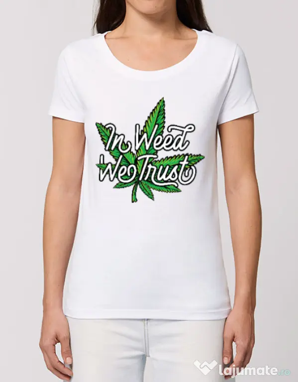 Tricou STANLEY STELLA dama In weed we trust Alb