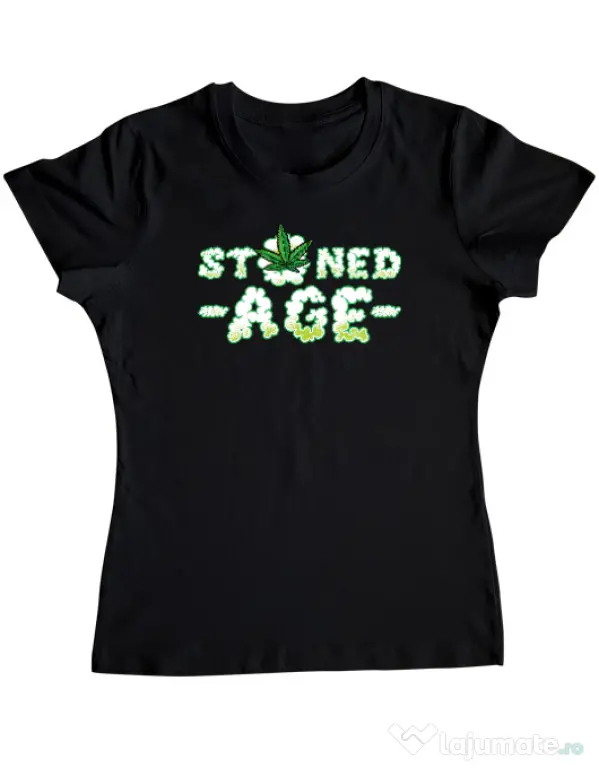 Tricou ADLER dama Stoned age Negru