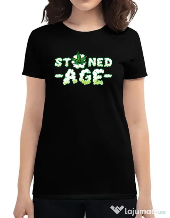 Tricou ADLER dama Stoned age Negru