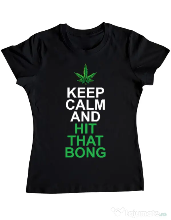 Tricou ADLER dama Hit that bong Negru