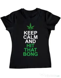 Tricou ADLER dama Hit that bong Negru