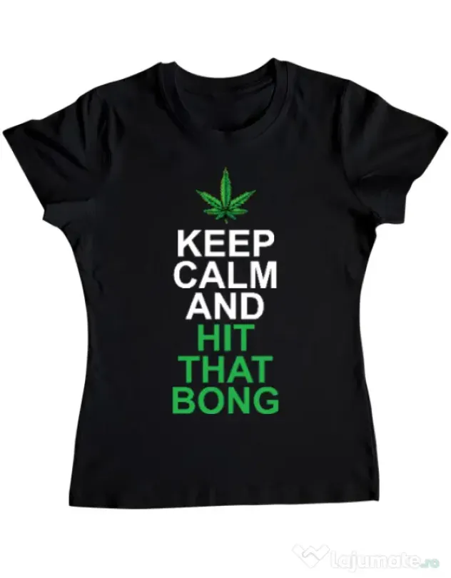 Tricou ADLER dama Hit that bong Negru