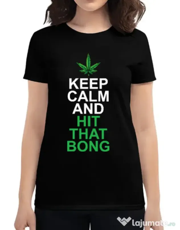 Tricou ADLER dama Hit that bong Negru
