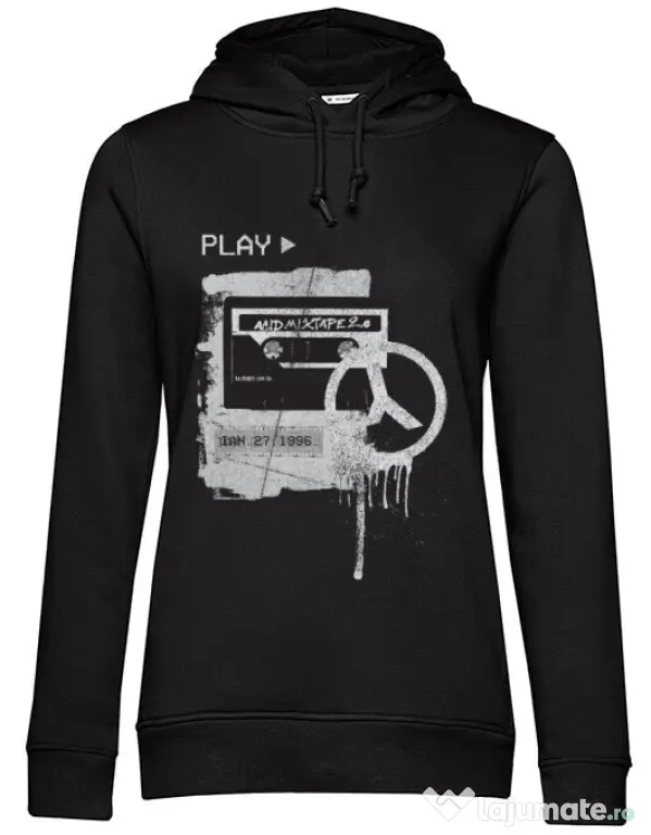 Hoodie dama cu gluga Acid Mixtape 2.0 Negru