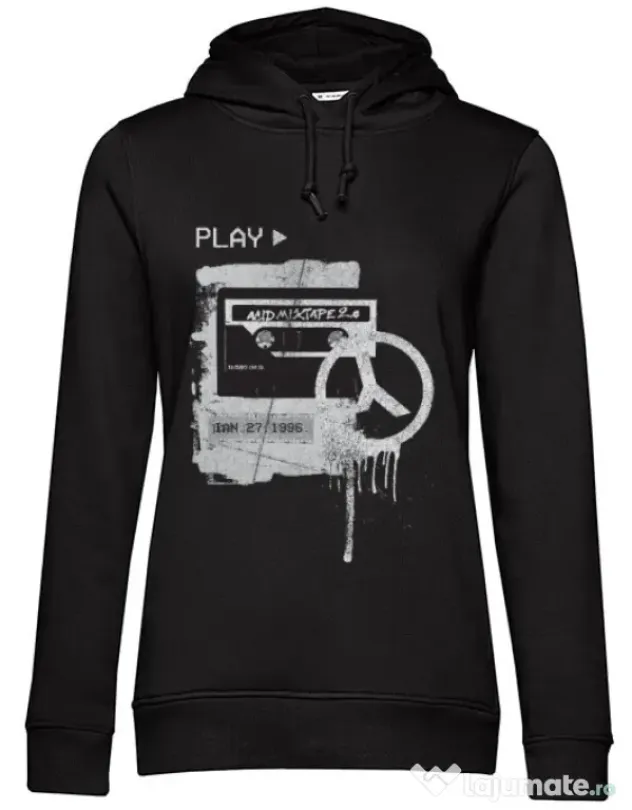 Hoodie dama cu gluga Acid Mixtape 2.0 Negru