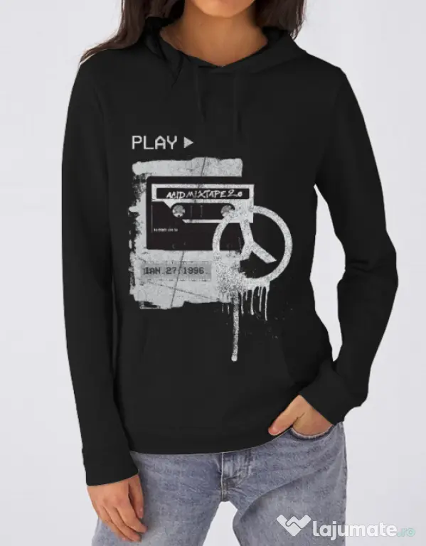 Hoodie dama cu gluga Acid Mixtape 2.0 Negru