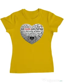 Tricou ADLER dama INIMA DIN PIATRA Galben