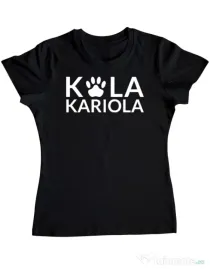 Tricou personalizat dama Logo Kola Alb Negru