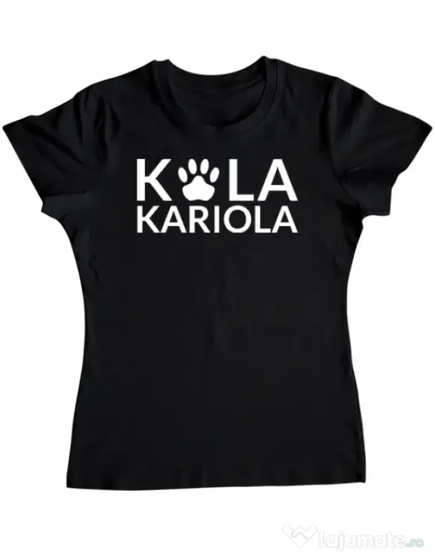 Tricou personalizat dama Logo Kola Alb Negru