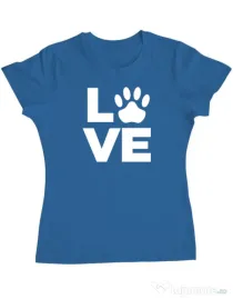 Tricou personalizat dama Love Kola Kariola Alb Albastru azuriu