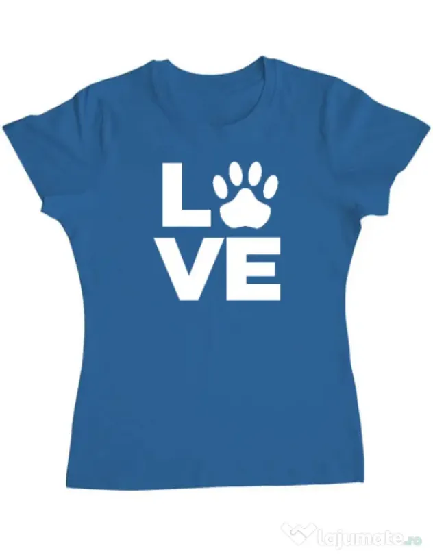 Tricou personalizat dama Love Kola Kariola Alb Albastru azuriu