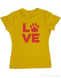 Tricou personalizat dama Love Kola Kariola Rosu Galben